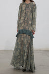 Mutedance 25 Autumn/Winter Printed Long Sleeve Dress MD-MD25FW27-green (MD25FW26)